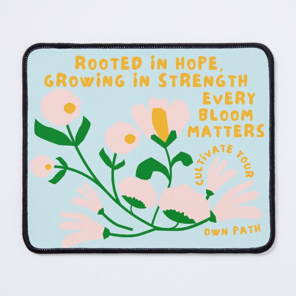 Item preview, Rooted in Hope Growing in Strength Inspirational Floral Quote designed and sold by SilverSeaBKK.