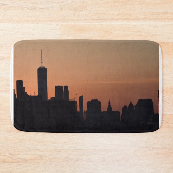 Item preview, NYC Skyline at sunset in an Orange glow designed and sold by JaysUrbanLense.