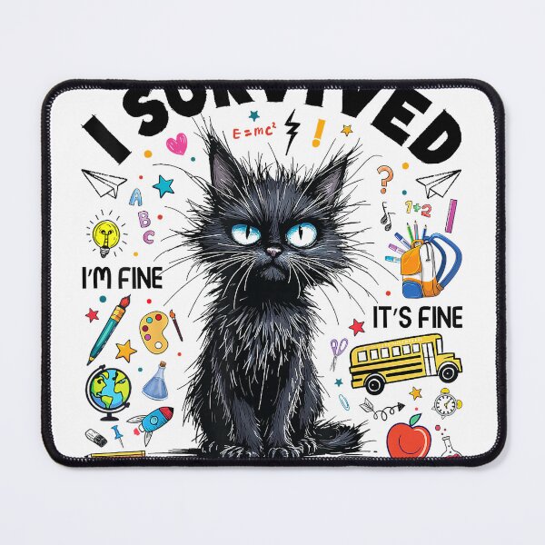 Item preview, I Survived Last Day Of Kindergarten Funny Cat Teacher T-Shirt designed and sold by gidget-gadget.
