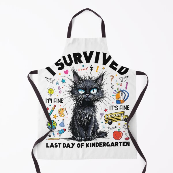 Item preview, I Survived Last Day Of Kindergarten Funny Cat Teacher T-Shirt designed and sold by gidget-gadget.