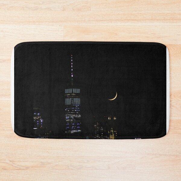 Item preview, Freedom Tower at night with a crescent Moon designed and sold by JaysUrbanLense.
