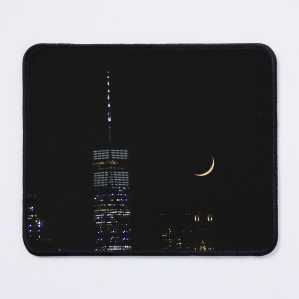 Item preview, Freedom Tower at night with a crescent Moon designed and sold by JaysUrbanLense.