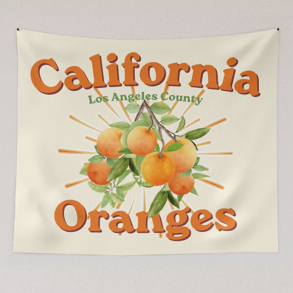 Item preview, California Oranges Los Angeles County Vintage Retro Travel Fruit designed and sold by SilverSeaBKK.