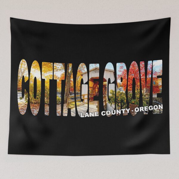 Item preview, COTTAGE GROVE Lane County Oregon - Covered Bridge in Fall Snow designed and sold by Adam Gormley.