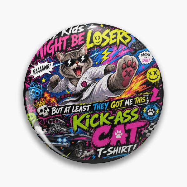 Item preview, My Kids Might Be a Losers But at Least They Got Me This KICK-ASS CAT T-shirt! (V2) designed and sold by Birdie and Flynn.
