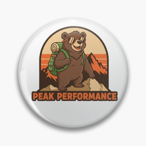 Item preview, Peak Performance Hiking Bear Sticker | Funny Outdoor Adventure Sticker | Retro National Park Bear | Hiker Gift designed and sold by EmberPageStudio.