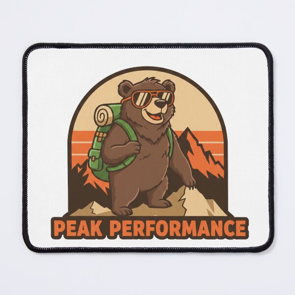 Item preview, Peak Performance Hiking Bear Sticker | Funny Outdoor Adventure Sticker | Retro National Park Bear | Hiker Gift designed and sold by EmberPageStudio.