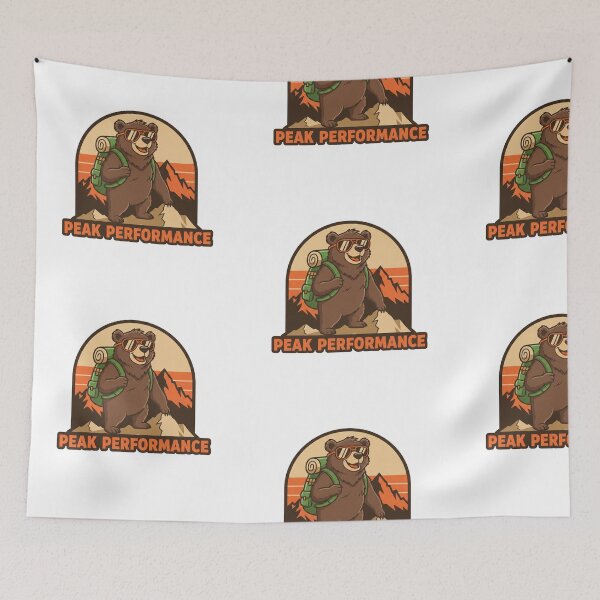 Item preview, Peak Performance Hiking Bear Sticker | Funny Outdoor Adventure Sticker | Retro National Park Bear | Hiker Gift designed and sold by EmberPageStudio.