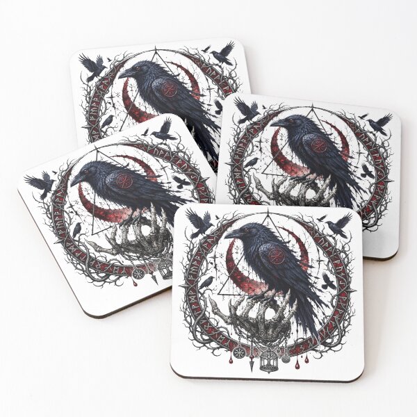 Item preview, Dark Gothic Raven Skeleton Hand Horror. designed and sold by HorrorInkStudio.