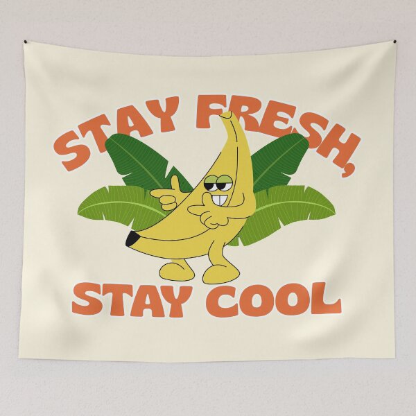 Item preview, Stay Fresh Stay Cool Funny Cartoon Banana Tropical Retro designed and sold by SilverSeaBKK.