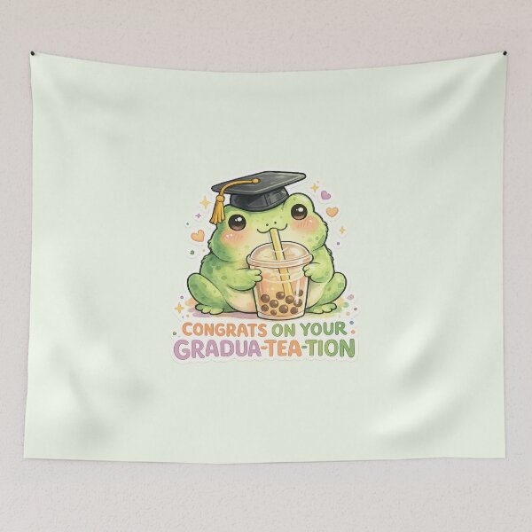 Item preview, Congratulations on Your Gradua-TEA-tion – Cute Frog Boba Graduation Gift 2026 designed and sold by Fanverse Merchandise.