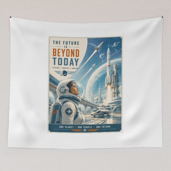Item preview, One Planet One People One Future – Vintage Sci-Fi Art designed and sold by Fleetwood1994.