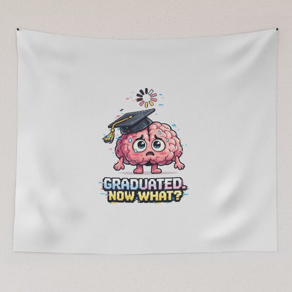 Item preview, Graduated Now What – Brain Buffering Funny Graduation Gift Class 2026 designed and sold by Fanverse Merchandise.