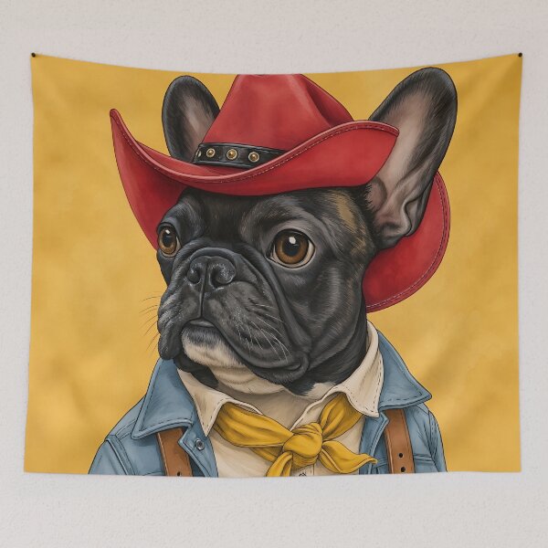 Item preview, French Bulldog Cowboy designed and sold by prettykaler.