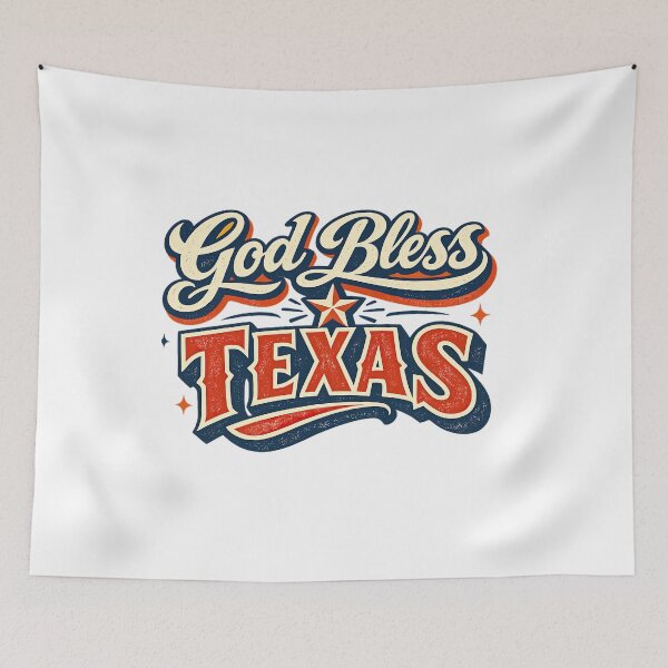 Item preview, God Bless Texas, Retro Vintage designed and sold by graphic-genie.