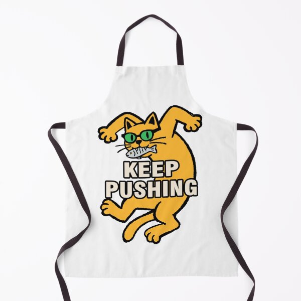 Item preview, KEEP PUSHING Funny Yellow Cat designed and sold by SugarCore.