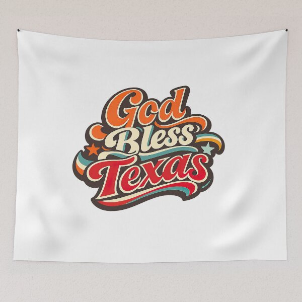 Item preview, God Bless Texas, Retro Vintage designed and sold by graphic-genie.