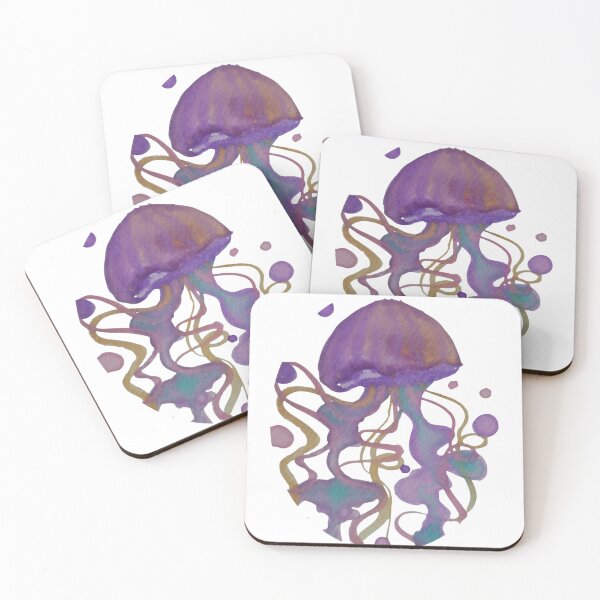Item preview, Purple watercolor jellyfish designed and sold by WaterWhisker.
