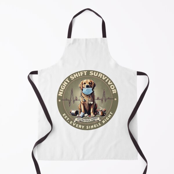 Item preview, Golden Retriever Nurse Night Shift Survivor designed and sold by PawsRetroStudio.