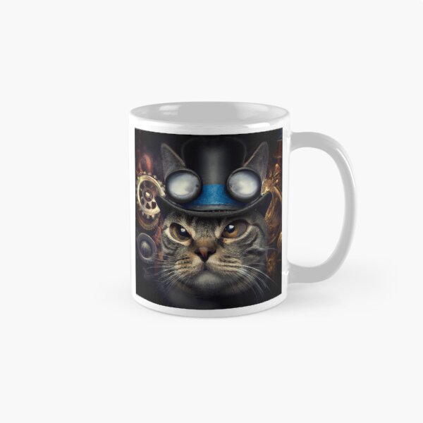 Item preview, Steampunk cat wearing tasty eyeglasses and hat designed and sold by Blu3srav3n.
