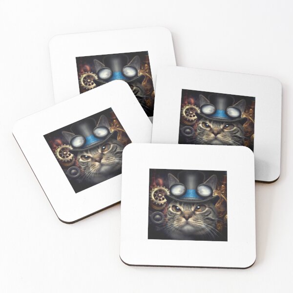 Item preview, Steampunk cat wearing tasty eyeglasses and hat designed and sold by Blu3srav3n.