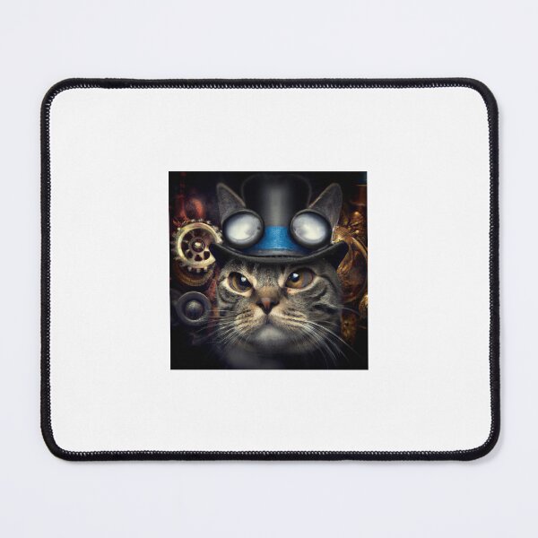 Item preview, Steampunk cat wearing tasty eyeglasses and hat designed and sold by Blu3srav3n.