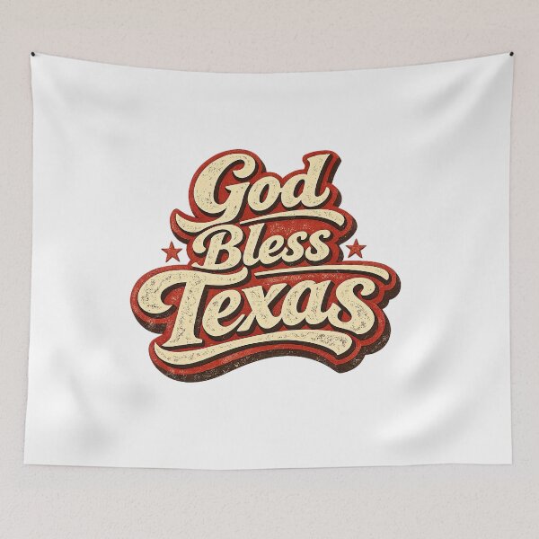 Item preview, God Bless Texas, Retro Vintage designed and sold by graphic-genie.
