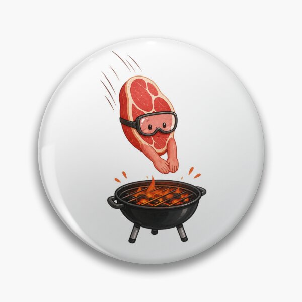 Item preview, Cute Summer BBQ Sticker – Diving Steak designed and sold by Newthingzy.