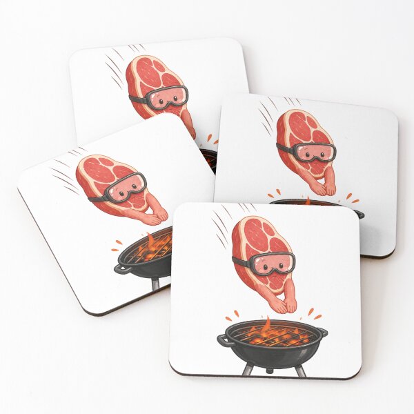Item preview, Cute Summer BBQ Sticker – Diving Steak designed and sold by Newthingzy.
