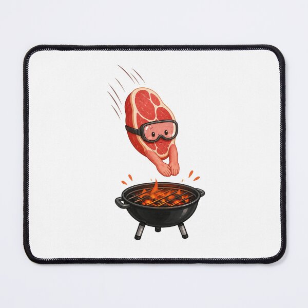 Item preview, Cute Summer BBQ Sticker – Diving Steak designed and sold by Newthingzy.