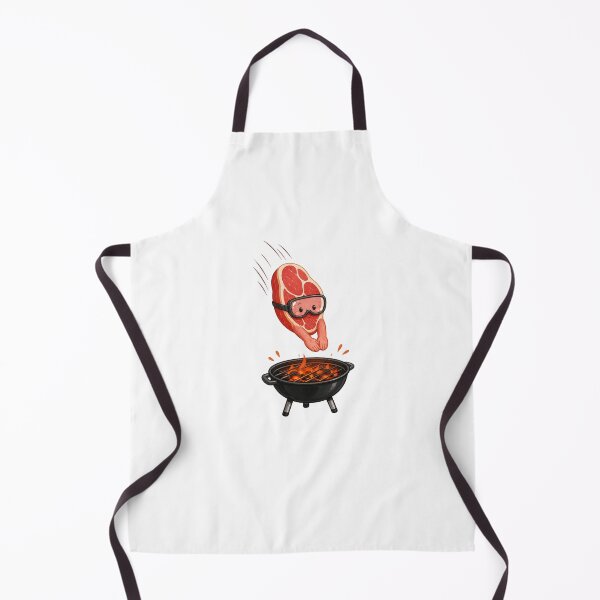 Item preview, Cute Summer BBQ Sticker – Diving Steak designed and sold by Newthingzy.