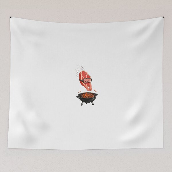 Item preview, Cute Summer BBQ Sticker – Diving Steak designed and sold by Newthingzy.