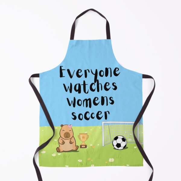 Item preview, Everyone watches womens soccer capybara with pink bow designed and sold by lesmakesdesigns.