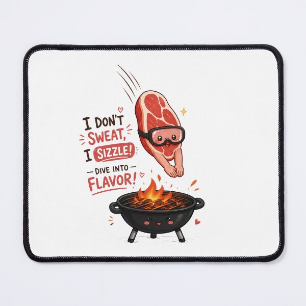 Item preview, Cute Summer BBQ Sticker – Diving Steak designed and sold by Newthingzy.