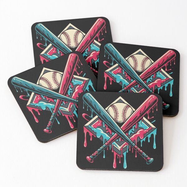 Item preview, Retro Dripping Baseball Bats and Ball Street Art Design designed and sold by Vermanartist.