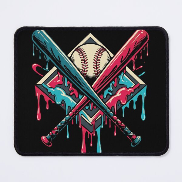 Item preview, Retro Dripping Baseball Bats and Ball Street Art Design designed and sold by Vermanartist.