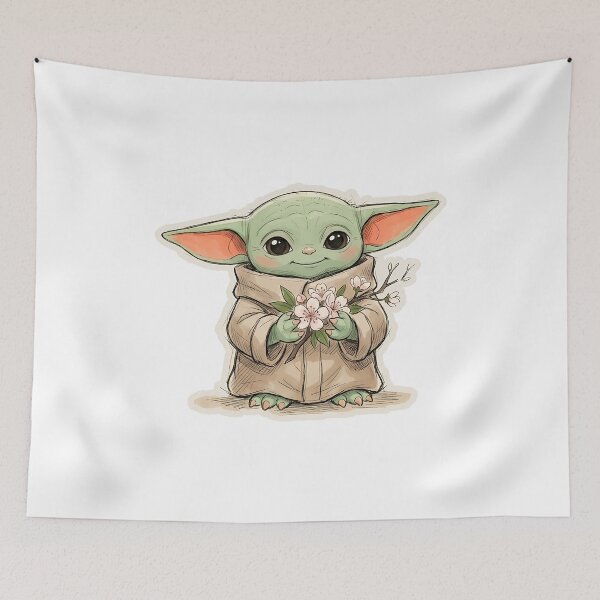 Item preview, BABY YODA PLUM BLOSSOM designed and sold by LIS AND MELIVERSO.
