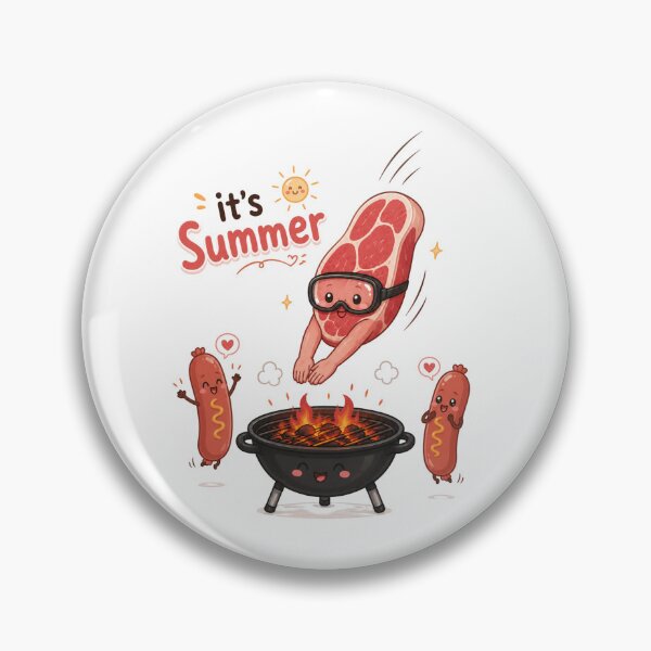 Item preview, Cute Summer BBQ Sticker – Diving Steak designed and sold by Newthingzy.
