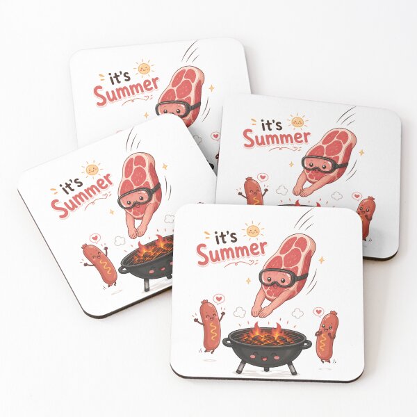 Item preview, Cute Summer BBQ Sticker – Diving Steak designed and sold by Newthingzy.