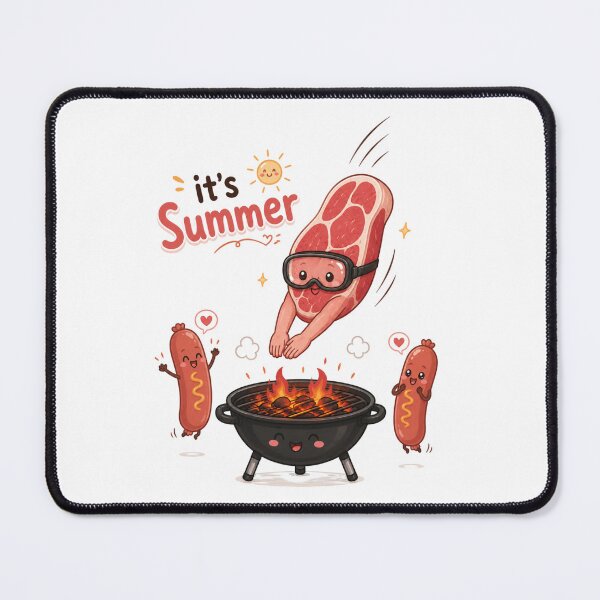 Item preview, Cute Summer BBQ Sticker – Diving Steak designed and sold by Newthingzy.