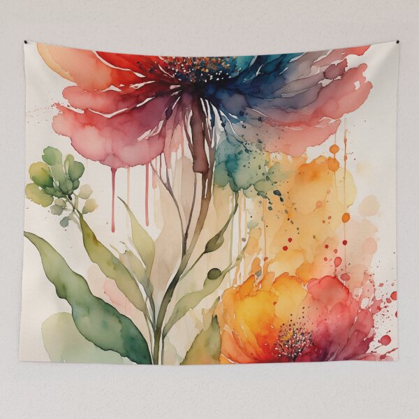 Item preview, Vibrant Watercolor Floral Bouquet Abstract Art designed and sold by brandingpro.