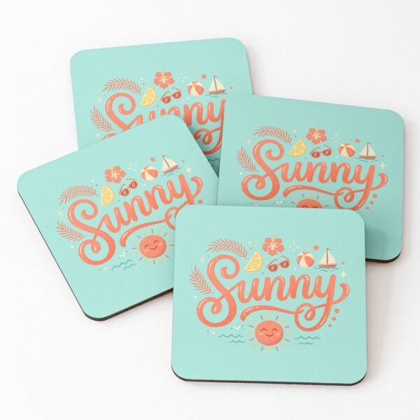 Item preview, Summer Birthday Gift for Sun Lovers | Beach Day Celebration Keepsake | Retro "Sunny" Script with Tropical Icons designed and sold by Covent Vaughn.