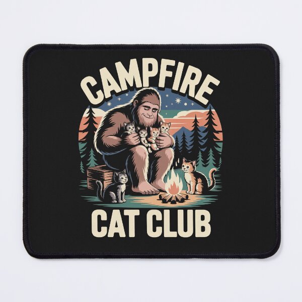 Item preview, Campfire Cat Club Funny Cat Lover Bigfoot Gift designed and sold by Say It With Ink.