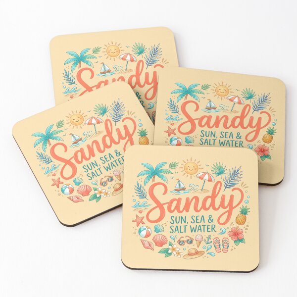 Item preview, Beach Enthusiast Gift for Summer Trips | Ocean Lover Vacation Memento | Colorful "Sandy" Coastal Icons designed and sold by Covent Vaughn.