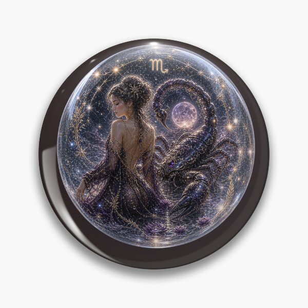 Item preview, Scorpio Celestial Goddess in Glass Orb - Dark Mystical designed and sold by yoko-cd-lab.