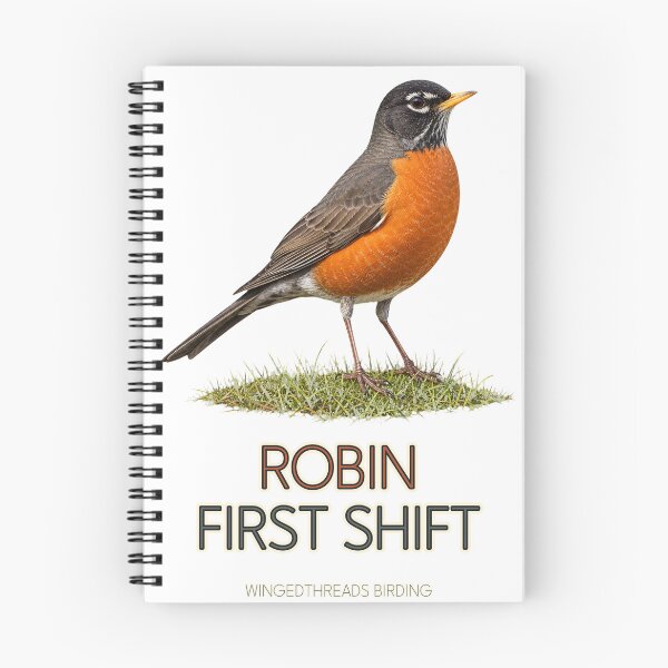 Item preview, Robin First Shift - Morning Birdwatching Tee designed and sold by WingedThreads.