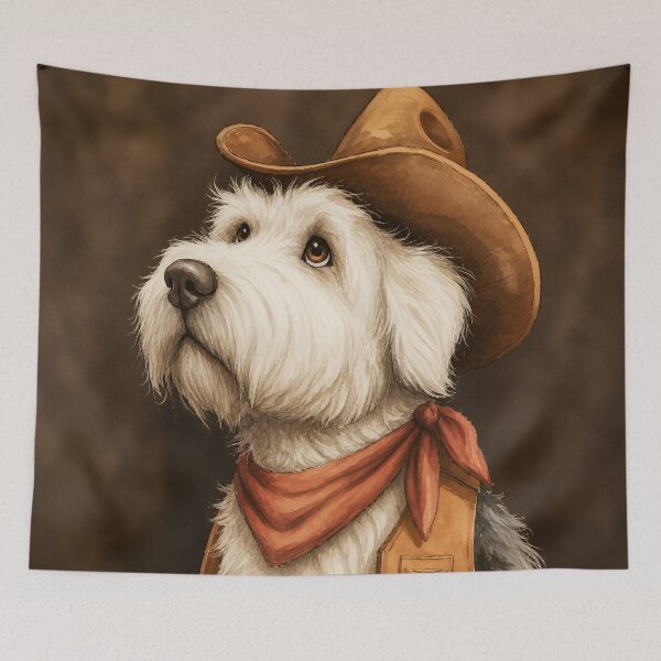 Item preview, Old English Sheepdog Cowboy designed and sold by prettykaler.