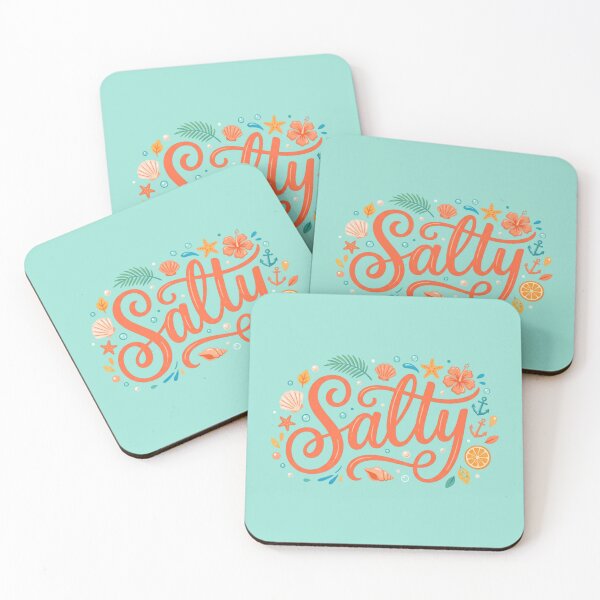 Item preview, Ocean Lover Gift for Beach Friends | Funny Summer Attitude Statement | "Salty" Nautical Floral Script designed and sold by Covent Vaughn.