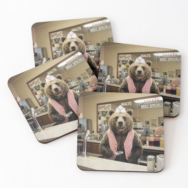 Item preview, Grizzly Bear Soda Jerk designed and sold by Tridentulus.