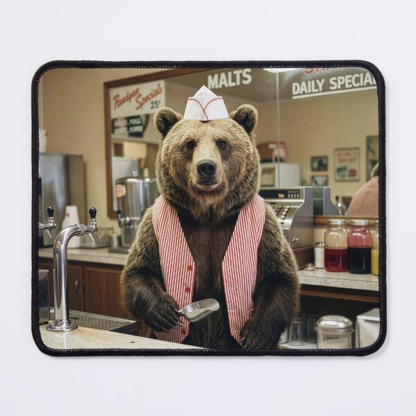 Item preview, Grizzly Bear Soda Jerk designed and sold by Tridentulus.